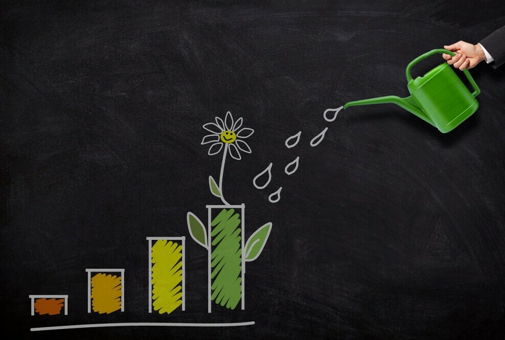 A bar graph showing a profitable return on investment