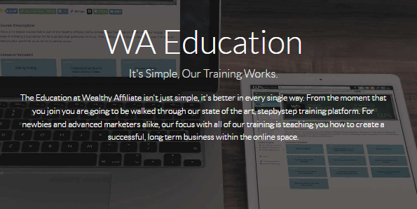 image of wealthy affiliate education home page