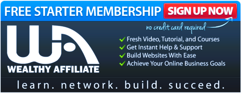 image of wealthy affiliate online affiliate marketing program free starter membership signup banner