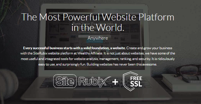 Image of wealthy affiliate website building home page.