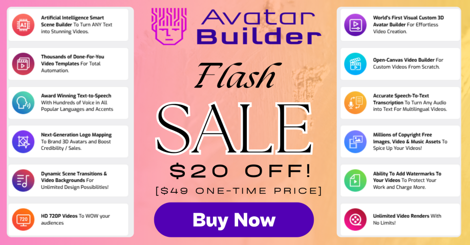 Advertising banner of video creation and video marketing Avatar Builder AI Video Creator. A great video creator for affiliate marketing success.